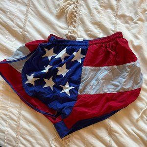 Stars and stripes retro high sides running shorts